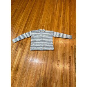 Time And Tru Womens M (8-10) Blue & White Striped Sweater